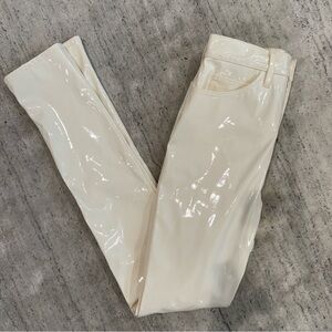 Women's Cream Patent Pants